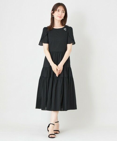 TO BE CHIC (大きいサイズ) / トゥー ビー シック (オオキイサイズ) ロング・マキシ丈ワンピース | 【L】ウェーブローン エアリーティアードドレス | 詳細2