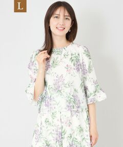 TO BE CHIC (大きいサイズ) / トゥー ビー シック (オオキイサイズ) その他トップス | 【L】ライラックプリント ノーカラーBOXブラウス