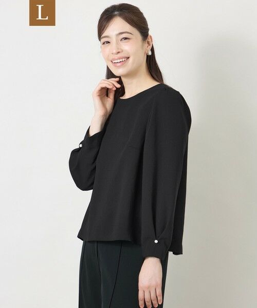 TO BE CHIC (大きいサイズ) / トゥー ビー シック (オオキイサイズ) その他トップス | 【L】BOBスカラップタック ブラウス（ブラック）