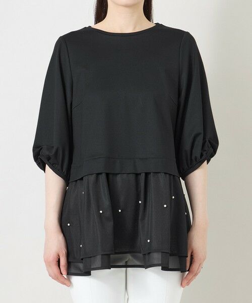 TO BE CHIC (大きいサイズ) / トゥー ビー シック (オオキイサイズ) その他トップス | 【L】シアーアクセント パールビジューチュニック | 詳細3