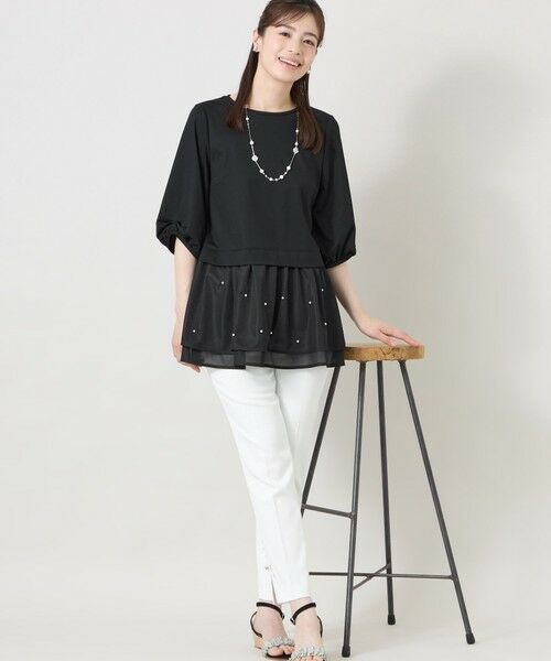 TO BE CHIC (大きいサイズ) / トゥー ビー シック (オオキイサイズ) その他トップス | 【L】シアーアクセント パールビジューチュニック | 詳細2