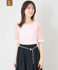 TO BE CHIC (大きいサイズ) / トゥー ビー シック (オオキイサイズ) その他トップス | 【L】スカラップ×シアースリーブ プルオーバー