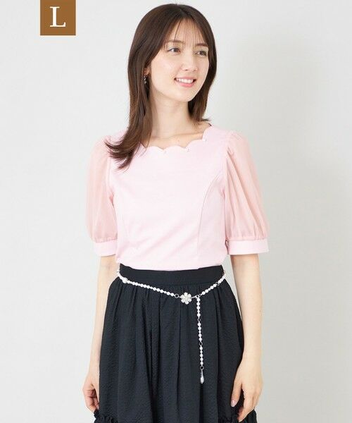 TO BE CHIC (大きいサイズ) / トゥー ビー シック (オオキイサイズ) その他トップス | 【L】スカラップ×シアースリーブ プルオーバー(ピンク系2)