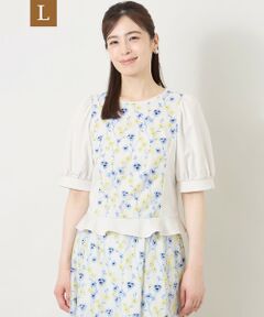 TO BE CHIC (大きいサイズ) / トゥー ビー シック (オオキイサイズ) その他トップス | 【L】カモミール刺しゅうドッキングカットソー