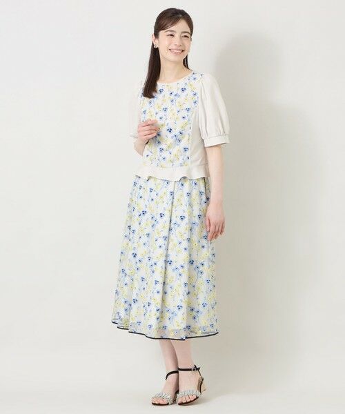 TO BE CHIC (大きいサイズ) / トゥー ビー シック (オオキイサイズ) その他トップス | 【L】カモミール刺しゅうドッキングカットソー | 詳細1