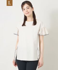 TO BE CHIC (大きいサイズ) / トゥー ビー シック (オオキイサイズ) その他トップス | 【L】配色フリルコンビ カットソーチュニック