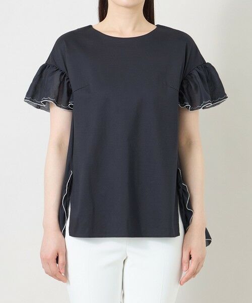 TO BE CHIC (大きいサイズ) / トゥー ビー シック (オオキイサイズ) その他トップス | 【L】配色フリルコンビ カットソーチュニック | 詳細3