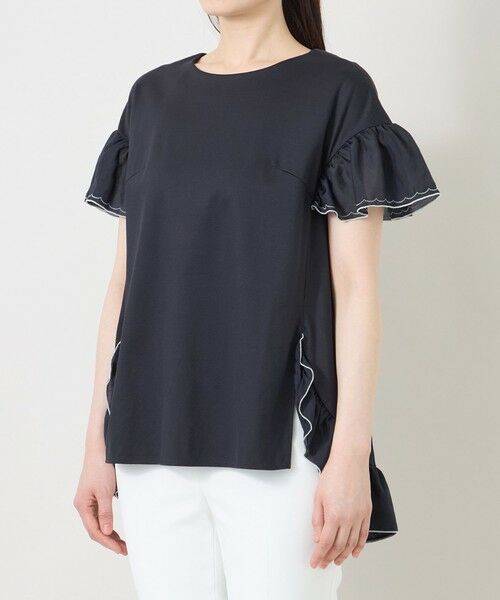 TO BE CHIC (大きいサイズ) / トゥー ビー シック (オオキイサイズ) その他トップス | 【L】配色フリルコンビ カットソーチュニック | 詳細4