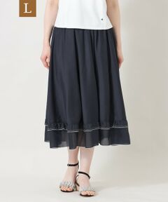 TO BE CHIC (大きいサイズ) / トゥー ビー シック (オオキイサイズ) ロング・マキシ丈スカート | 【L】ライトタッチ ギャザーフリルスカート