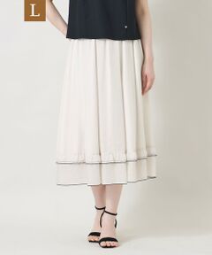 TO BE CHIC (大きいサイズ) / トゥー ビー シック (オオキイサイズ) ロング・マキシ丈スカート | 【L】ライトタッチ ギャザーフリルスカート