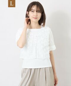 TO BE CHIC (大きいサイズ) / トゥー ビー シック (オオキイサイズ) テーラードジャケット | 【L】フラワーチュール ショートジレ