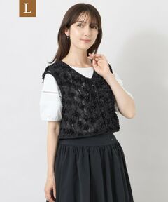 TO BE CHIC (大きいサイズ) / トゥー ビー シック (オオキイサイズ) テーラードジャケット | 【L】フラワーチュール ショートジレ