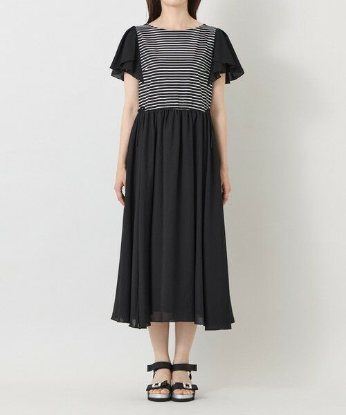 TO BE CHIC (大きいサイズ) / トゥー ビー シック (オオキイサイズ) ロング・マキシ丈ワンピース | 【L】ボーダーカットソーコンビ ワンピース | 詳細3