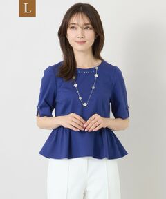 TO BE CHIC (大きいサイズ) / トゥー ビー シック (オオキイサイズ) その他トップス | 【L】ルミエール ビジューネックペプラムトップス