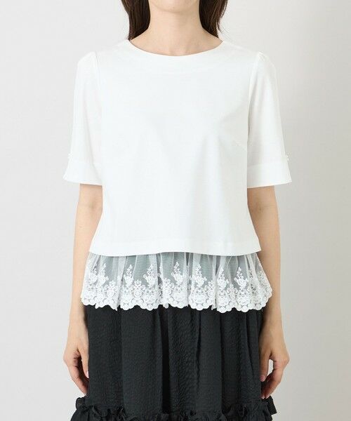 TO BE CHIC (大きいサイズ) / トゥー ビー シック (オオキイサイズ) その他トップス | 【L】ポンチレースドッキング カットソー | 詳細3
