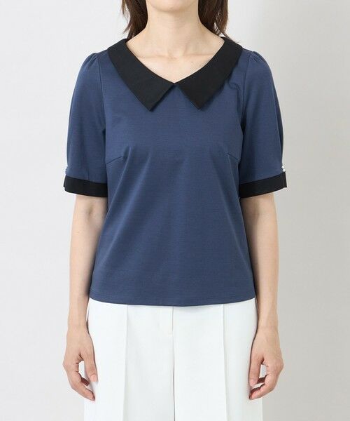TO BE CHIC (大きいサイズ) / トゥー ビー シック (オオキイサイズ) その他トップス | 【L】ハイゲージコットン デザインネックカットソー | 詳細3