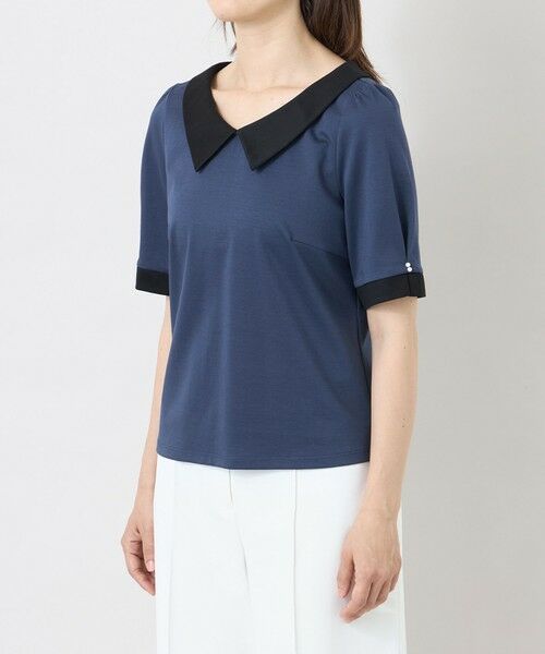 TO BE CHIC (大きいサイズ) / トゥー ビー シック (オオキイサイズ) その他トップス | 【L】ハイゲージコットン デザインネックカットソー | 詳細4