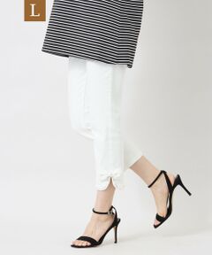 TO BE CHIC (大きいサイズ) / トゥー ビー シック (オオキイサイズ) その他パンツ | 【L】ビーズ刺しゅう リボンスリムデニム