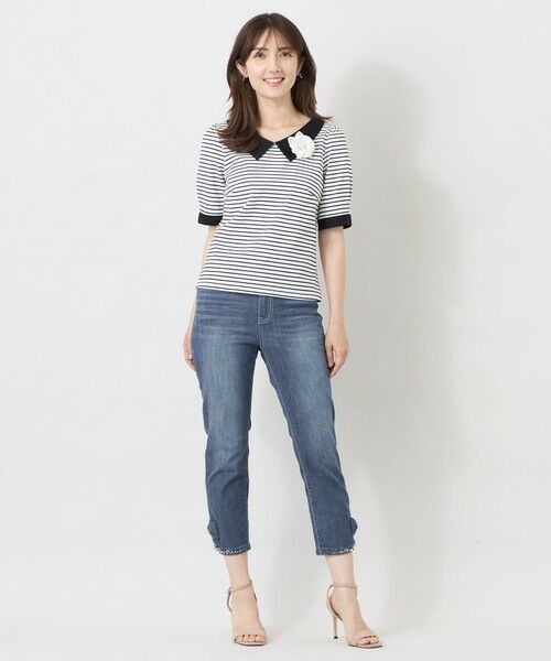 TO BE CHIC (大きいサイズ) / トゥー ビー シック (オオキイサイズ) その他パンツ | 【L】ビーズ刺しゅう リボンスリムデニム | 詳細2