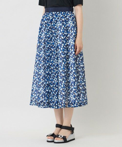 TO BE CHIC (大きいサイズ) / トゥー ビー シック (オオキイサイズ) ロング・マキシ丈スカート | 【L】シャドードットプリント タックフレアスカート | 詳細5