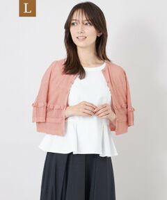 TO BE CHIC (大きいサイズ) / トゥー ビー シック (オオキイサイズ) ブルゾン | 【L】ハイツイスト シアーニットカーディガン