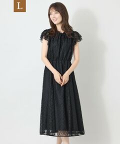 TO BE CHIC (大きいサイズ) / トゥー ビー シック (オオキイサイズ) ロング・マキシ丈ワンピース | 【L】小花レース フレアワンピース