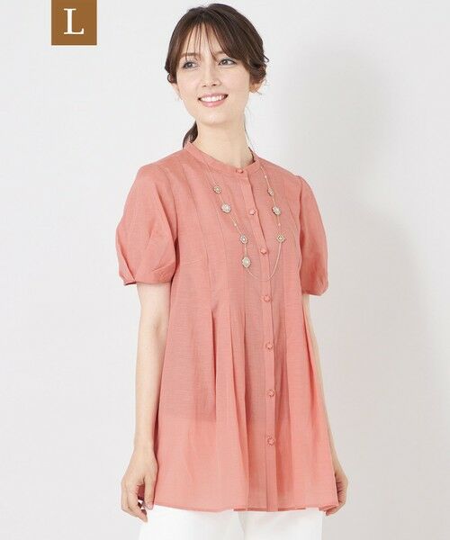 TO BE CHIC (大きいサイズ) / トゥー ビー シック (オオキイサイズ) その他トップス | 【L】エアリーローンチュニックブラウス（レッド）