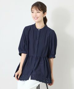 TO BE CHIC (大きいサイズ) / トゥー ビー シック (オオキイサイズ) その他トップス | 【L】エンブロイダリーヘム チュニックブラウス