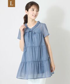 TO BE CHIC (大きいサイズ) / トゥー ビー シック (オオキイサイズ) その他トップス | 【L】デニムブリーズティアード チュニック