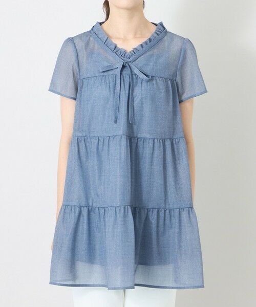 TO BE CHIC (大きいサイズ) / トゥー ビー シック (オオキイサイズ) その他トップス | 【L】デニムブリーズティアード チュニック | 詳細3