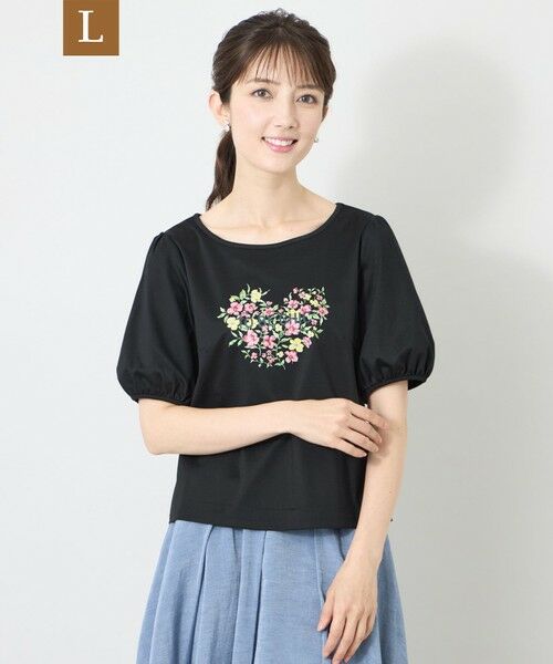 TO BE CHIC (大きいサイズ) / トゥー ビー シック (オオキイサイズ) その他トップス | 【L】ブロッサムハートグラフィック プルオーバー（ブラック）
