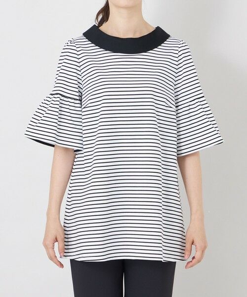 TO BE CHIC (大きいサイズ) / トゥー ビー シック (オオキイサイズ) その他トップス | 【L】デザインネック ボーダーチュニック | 詳細3