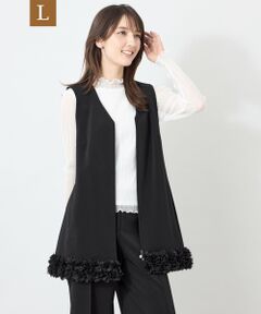 TO BE CHIC (大きいサイズ) / トゥー ビー シック (オオキイサイズ) テーラードジャケット | 【L】マットダンボール ロングフレアジレ