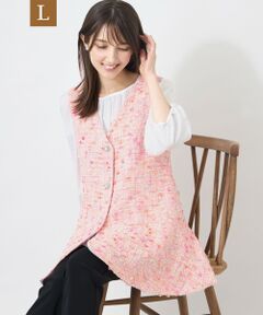 TO BE CHIC (大きいサイズ) / トゥー ビー シック (オオキイサイズ) テーラードジャケット | 【L】ミックスツイード フレアジレ