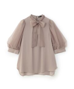 TO BE CHIC (大きいサイズ) / トゥー ビー シック (オオキイサイズ) その他トップス | 【L】シアースリーブ ボウタイブラウス