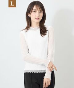 TO BE CHIC (大きいサイズ) / トゥー ビー シック (オオキイサイズ) その他トップス | 【L】ドットチュールプリーツ ハイネックプルオーバー