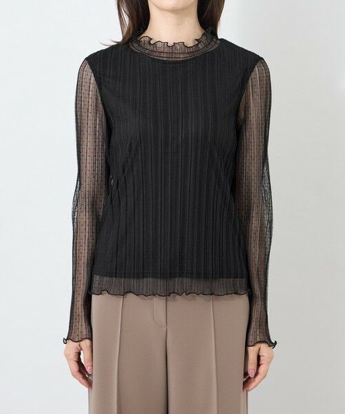 TO BE CHIC (大きいサイズ) / トゥー ビー シック (オオキイサイズ) その他トップス | 【L】ドットチュールプリーツ ハイネックプルオーバー | 詳細3