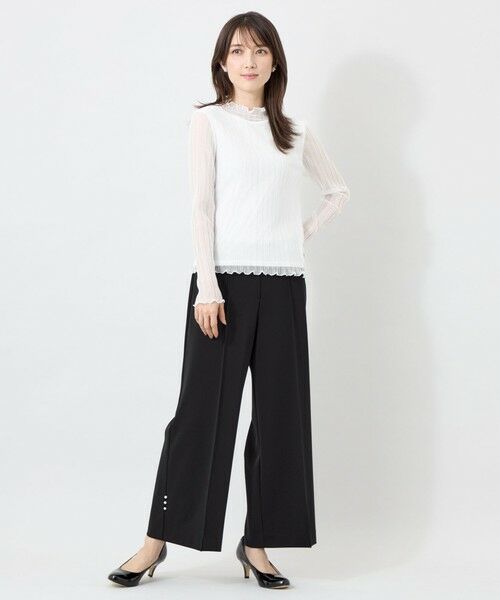 TO BE CHIC (大きいサイズ) / トゥー ビー シック (オオキイサイズ) その他トップス | 【L】ドットチュールプリーツ ハイネックプルオーバー | 詳細1