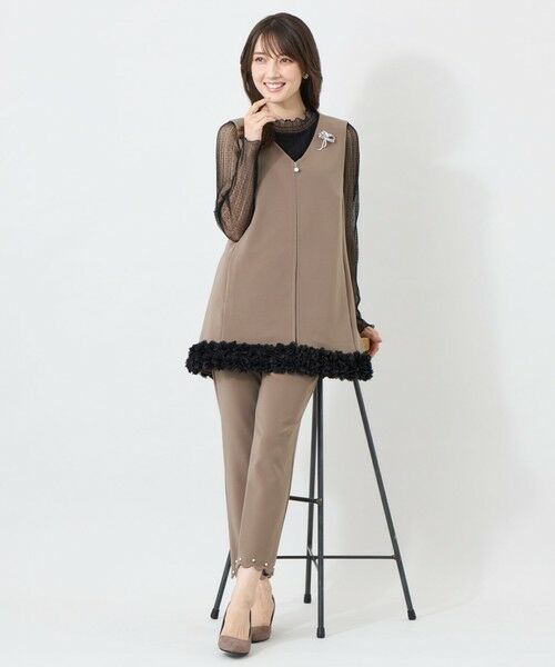 TO BE CHIC (大きいサイズ) / トゥー ビー シック (オオキイサイズ) その他パンツ | 【L】マットダンボール スカラップスリムパンツ | 詳細3
