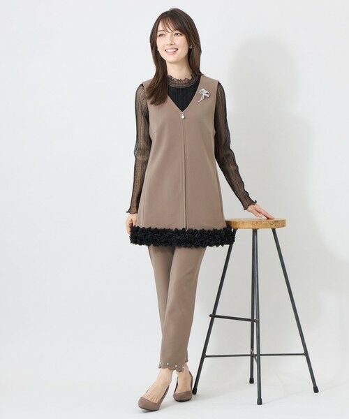 TO BE CHIC (大きいサイズ) / トゥー ビー シック (オオキイサイズ) その他パンツ | 【L】マットダンボール スカラップスリムパンツ | 詳細4