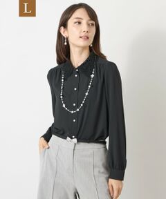 TO BE CHIC (大きいサイズ) / トゥー ビー シック (オオキイサイズ) その他トップス | 【L】ミネラルテックス レースカラーブラウス
