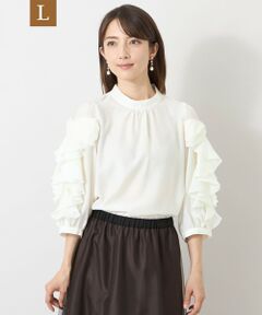 TO BE CHIC (大きいサイズ) / トゥー ビー シック (オオキイサイズ) その他トップス | 【L】ラウンドテール シアーフリルブラウス