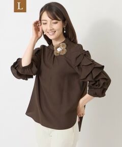 TO BE CHIC (大きいサイズ) / トゥー ビー シック (オオキイサイズ) その他トップス | 【L】ラウンドテール シアーフリルブラウス