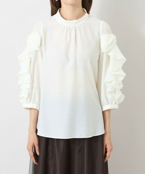 TO BE CHIC (大きいサイズ) / トゥー ビー シック (オオキイサイズ) その他トップス | 【L】ラウンドテール シアーフリルブラウス | 詳細3