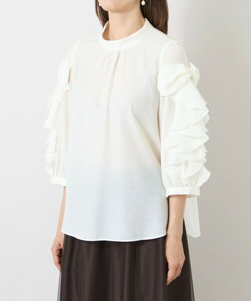 TO BE CHIC (大きいサイズ) / トゥー ビー シック (オオキイサイズ) その他トップス | 【L】ラウンドテール シアーフリルブラウス | 詳細4