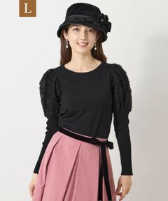 TO BE CHIC (大きいサイズ) / トゥー ビー シック (オオキイサイズ) その他トップス | 【L】フラワーチュールスリーブ ニットプルオーバー