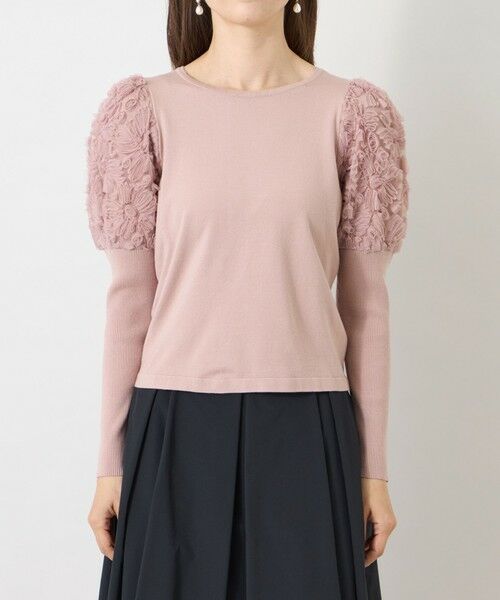 TO BE CHIC (大きいサイズ) / トゥー ビー シック (オオキイサイズ) その他トップス | 【L】フラワーチュールスリーブ ニットプルオーバー | 詳細4