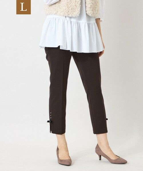 TO BE CHIC (大きいサイズ) / トゥー ビー シック (オオキイサイズ) その他パンツ | 【L】ウールライクストレッチ スリムパンツ(ブラウン)