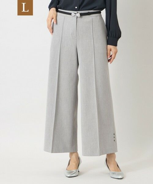TO BE CHIC (大きいサイズ) / トゥー ビー シック (オオキイサイズ) その他パンツ | 【L】ウールライクストレッチ ワイドパンツ(グレー系1)