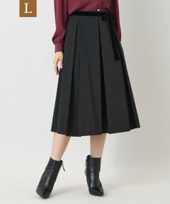 TO BE CHIC (大きいサイズ) / トゥー ビー シック (オオキイサイズ) ロング・マキシ丈スカート | 【L】コンパクトタフタ BOXタックスカート